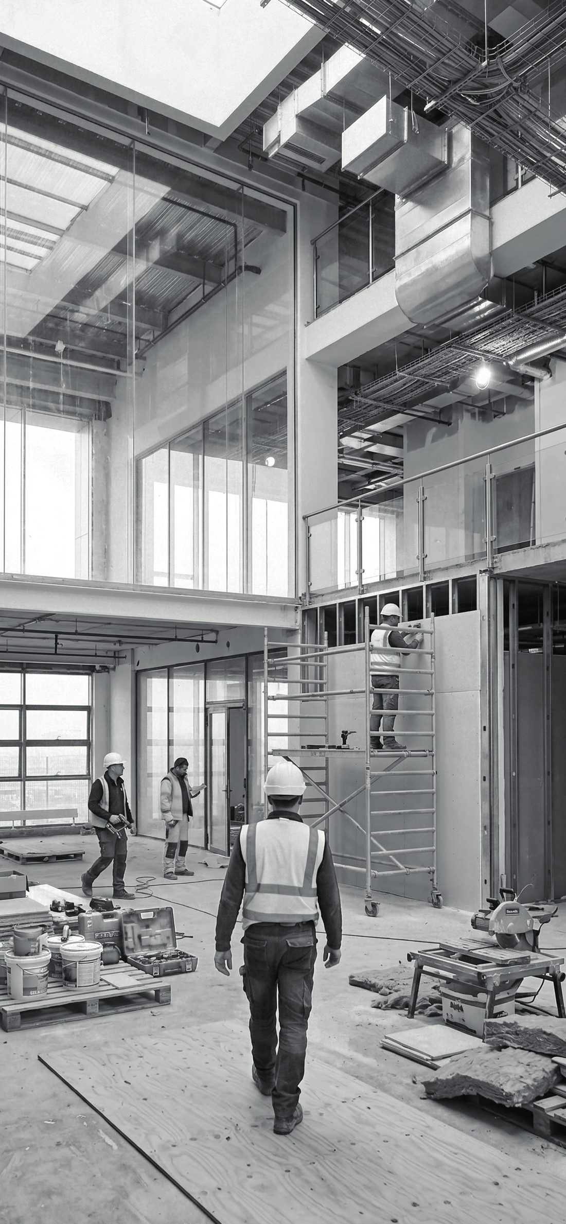 Chantier en cours dans un bâtiment